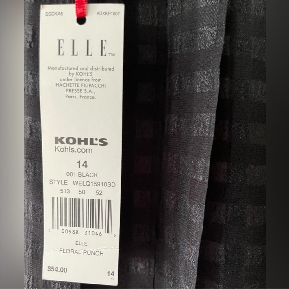 Elle black pleated windowpane skirt - Picture 4 of 5
